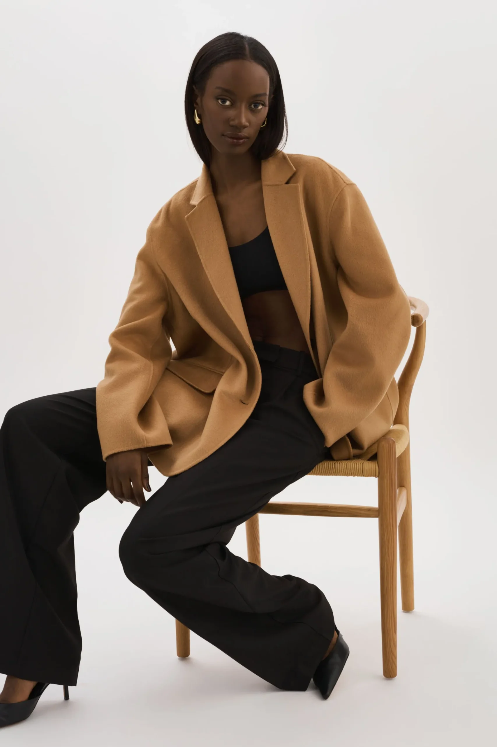 Shop LAMARQUE ENNIS | Oversized Wool Blazer Camel