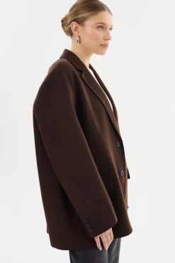 Discount LAMARQUE ENNIS | Oversized Wool Blazer Dark Brown