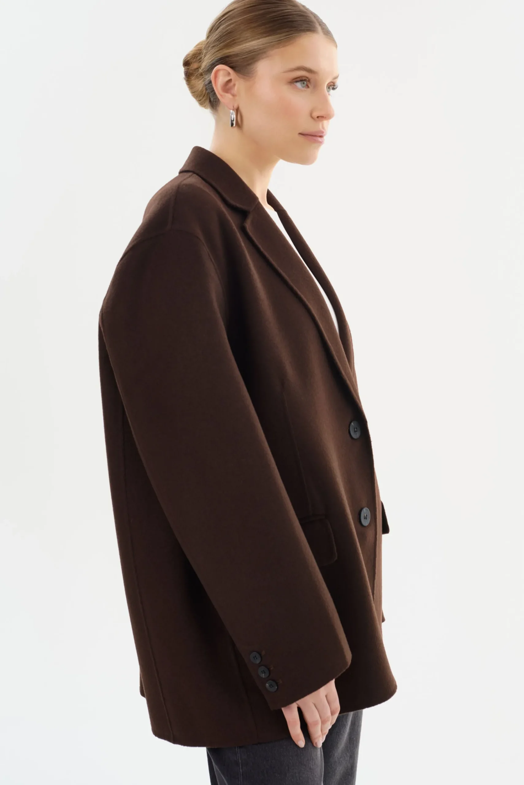 Discount LAMARQUE ENNIS | Oversized Wool Blazer Dark Brown