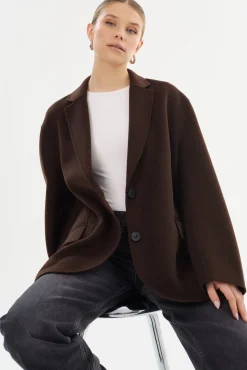 Discount LAMARQUE ENNIS | Oversized Wool Blazer Dark Brown