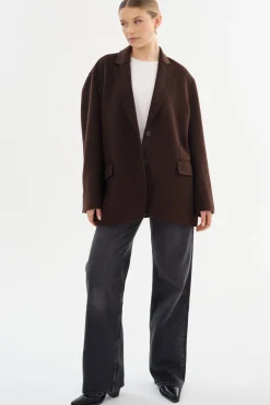 Discount LAMARQUE ENNIS | Oversized Wool Blazer Dark Brown