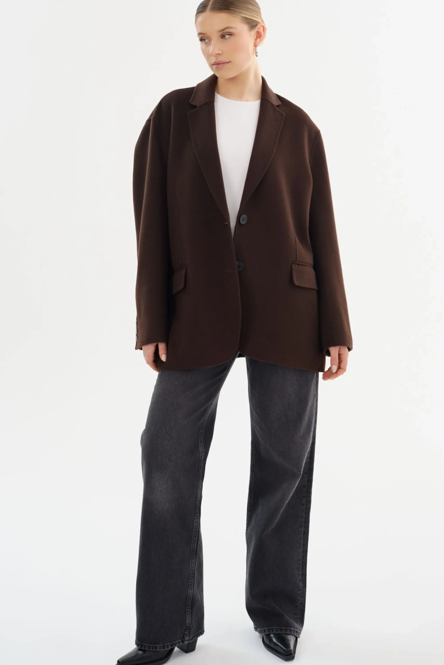 Discount LAMARQUE ENNIS | Oversized Wool Blazer Dark Brown
