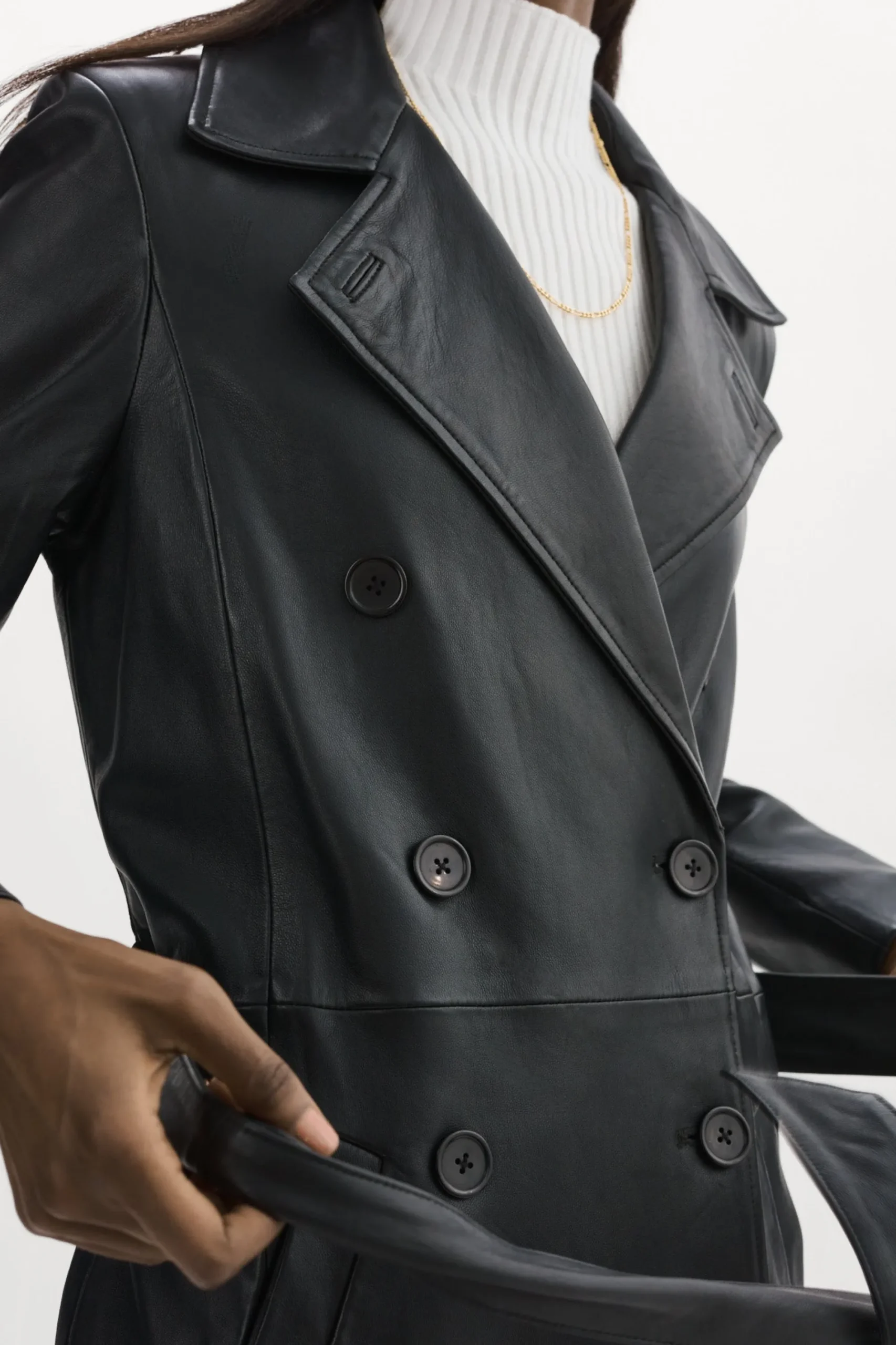 Best LAMARQUE ERMA | Leather Trench Coat Black