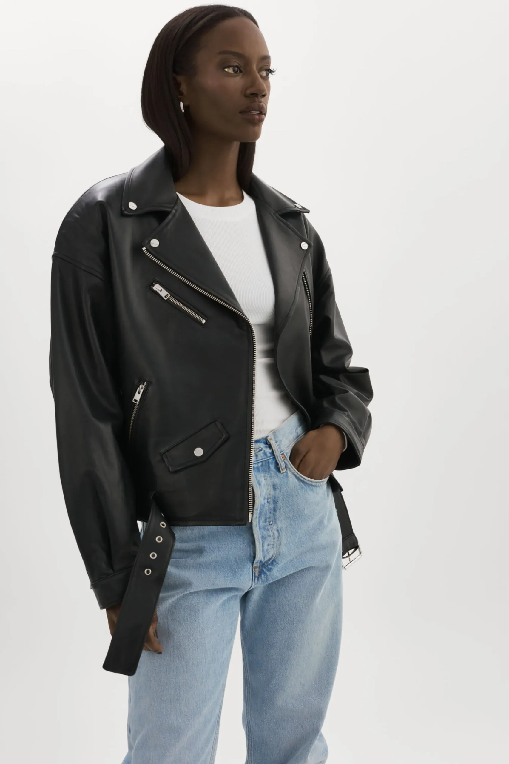 Cheap LAMARQUE ESTIA | Leather Biker Jacket Black