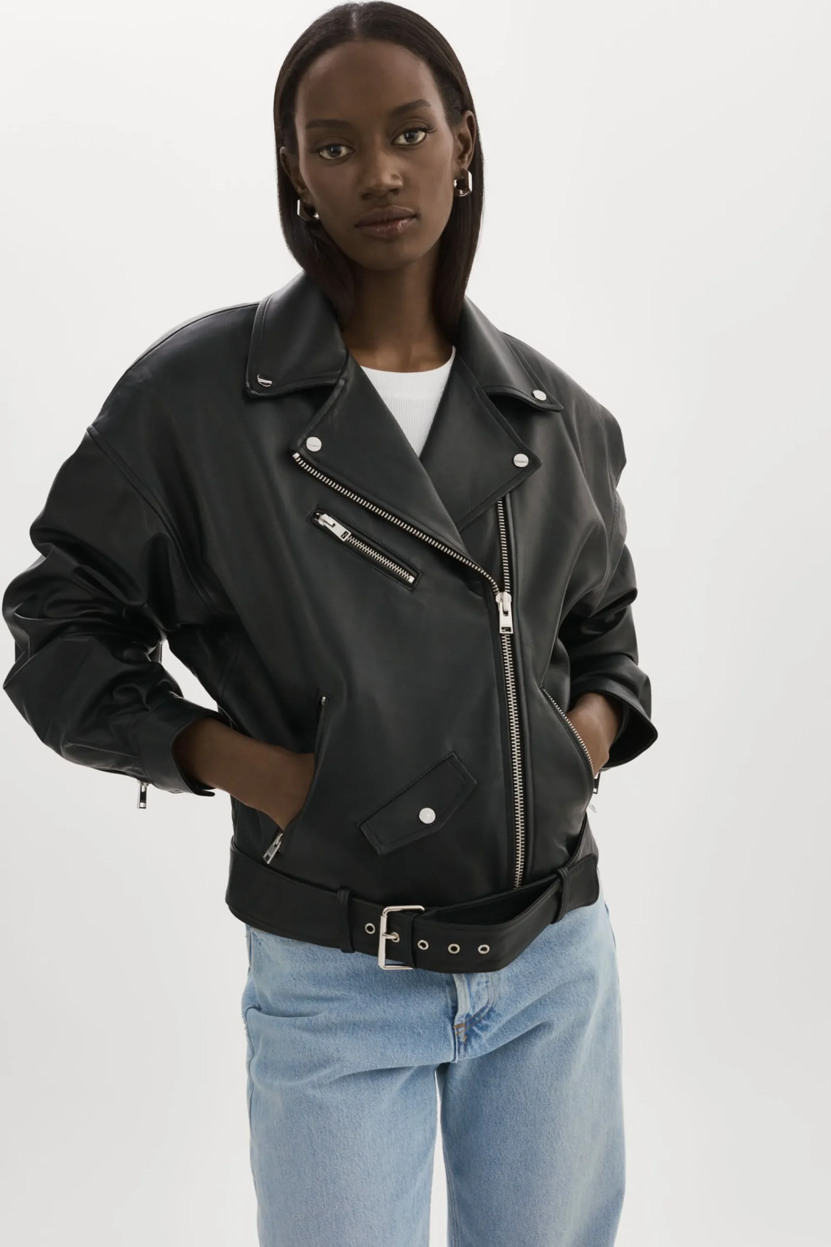 Cheap LAMARQUE ESTIA | Leather Biker Jacket Black