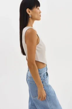Outlet LAMARQUE ESTRELLA | Leather Vest Top Bone