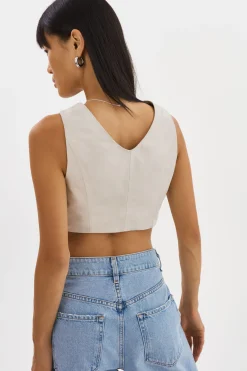 Outlet LAMARQUE ESTRELLA | Leather Vest Top Bone