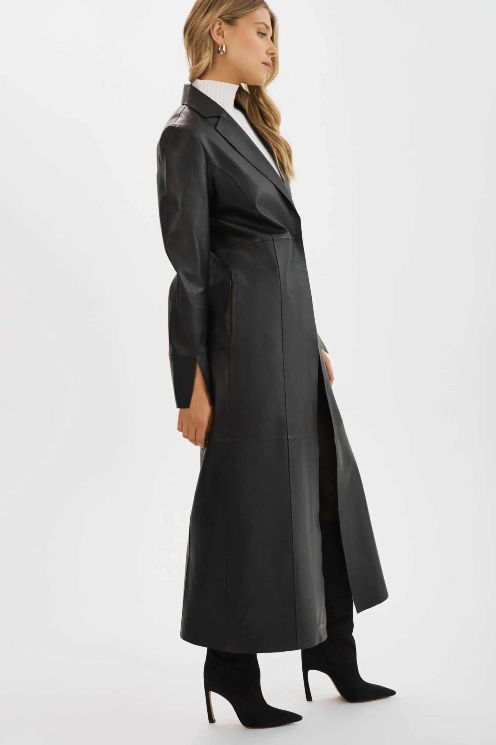 Clearance LAMARQUE EVANNA | Leather Maxi Coat Black