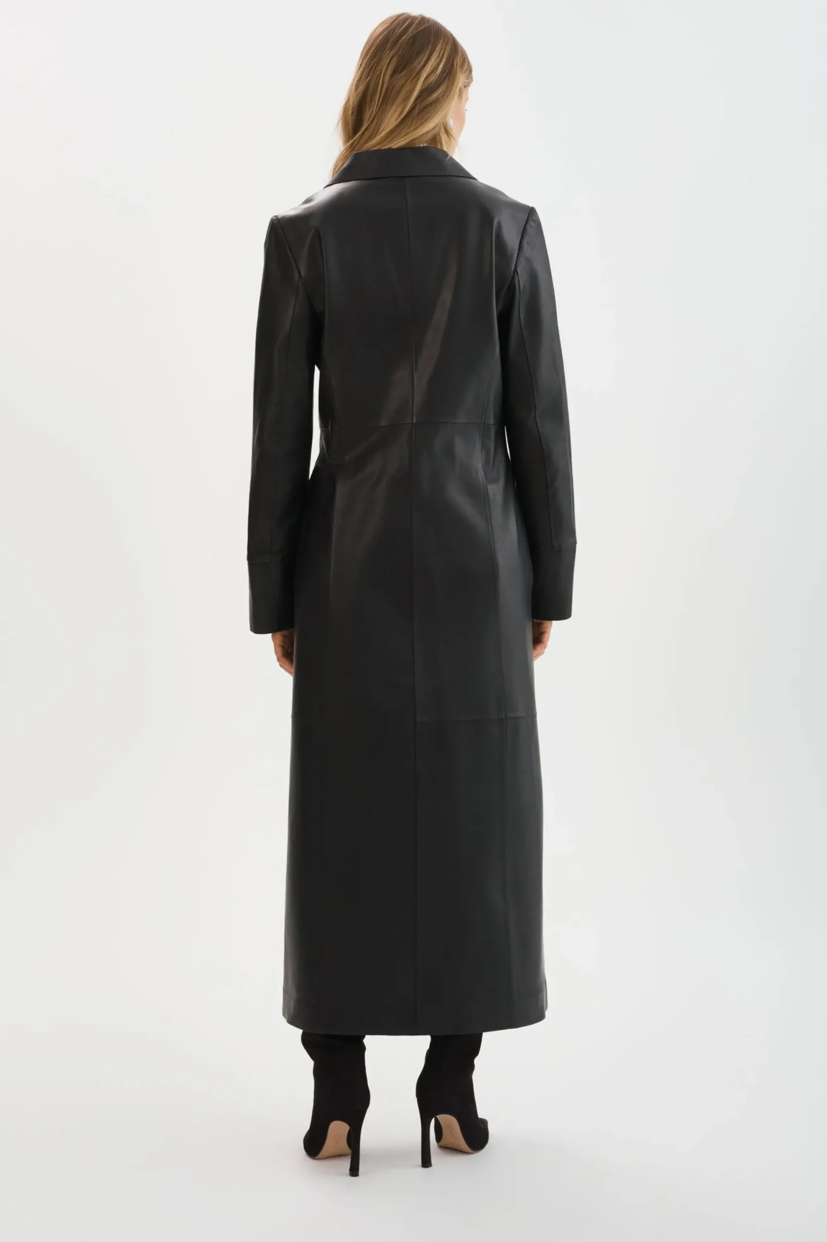 Clearance LAMARQUE EVANNA | Leather Maxi Coat Black