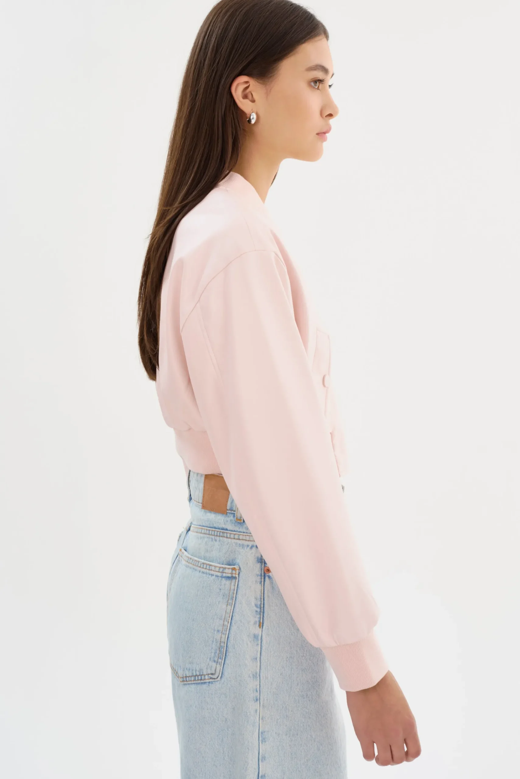 Outlet LAMARQUE EVELIN | Faux Leather Cropped Bomber Pink Puff
