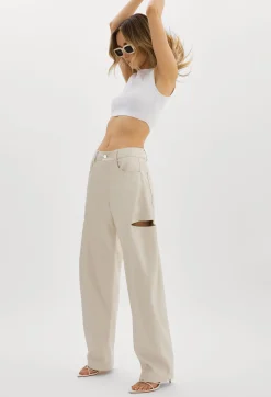 Hot LAMARQUE FALEEN | Faux Leather Loose Pants Ivory