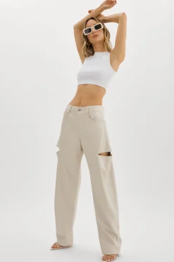 Hot LAMARQUE FALEEN | Faux Leather Loose Pants Ivory