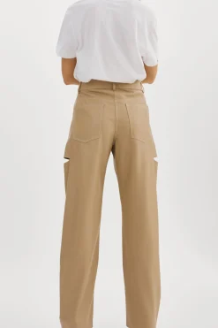 Sale LAMARQUE FALEEN | Faux Leather Loose Pants Wheat