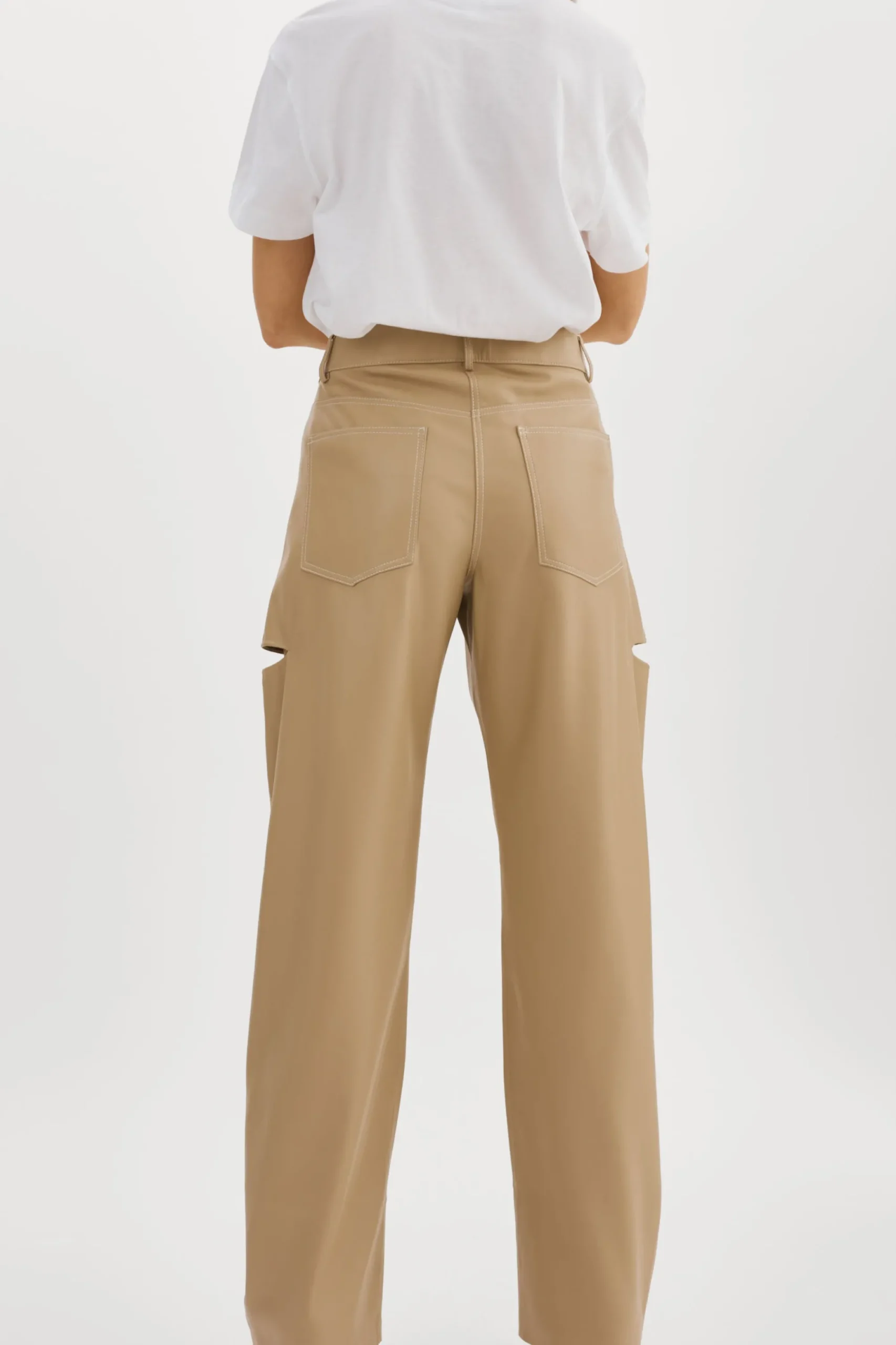 Sale LAMARQUE FALEEN | Faux Leather Loose Pants Wheat