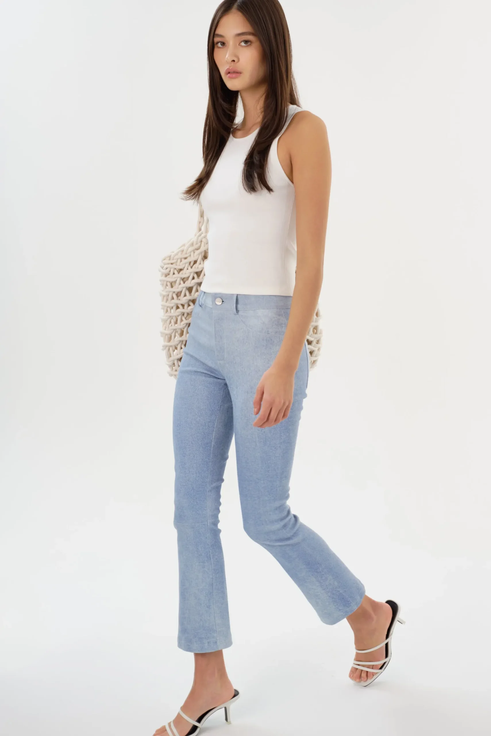 Hot LAMARQUE FARIS | Stretch Leather Pants Heather Blue