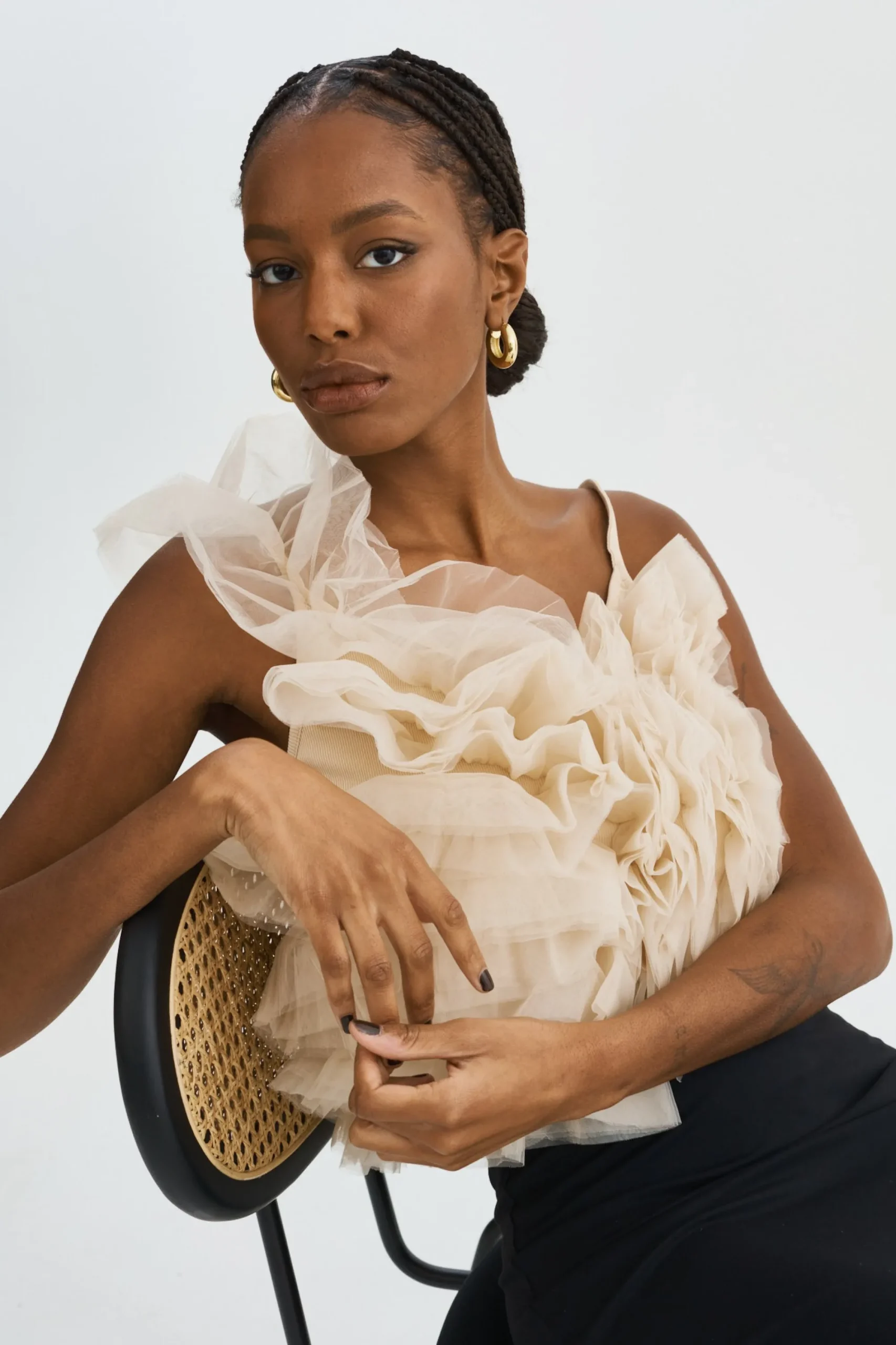 Flash Sale LAMARQUE FELETA | Ruffle Tulle Top Light Beige