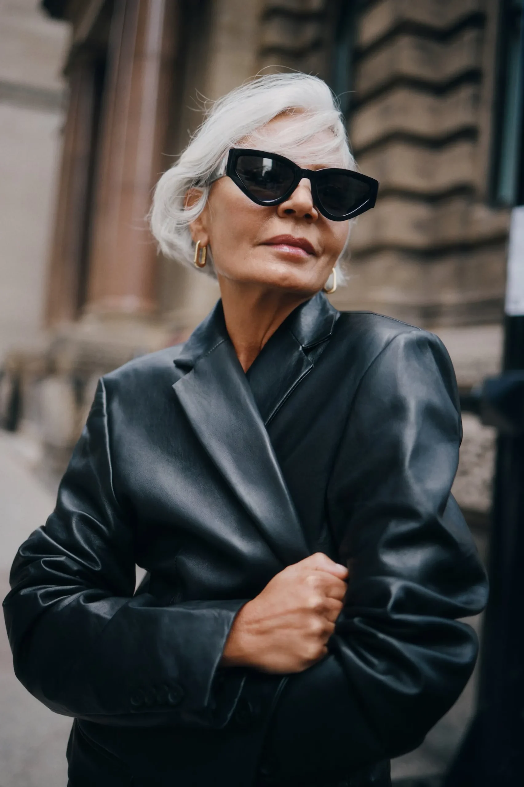 Hot LAMARQUE FELINA | Oversized Leather Blazer Black
