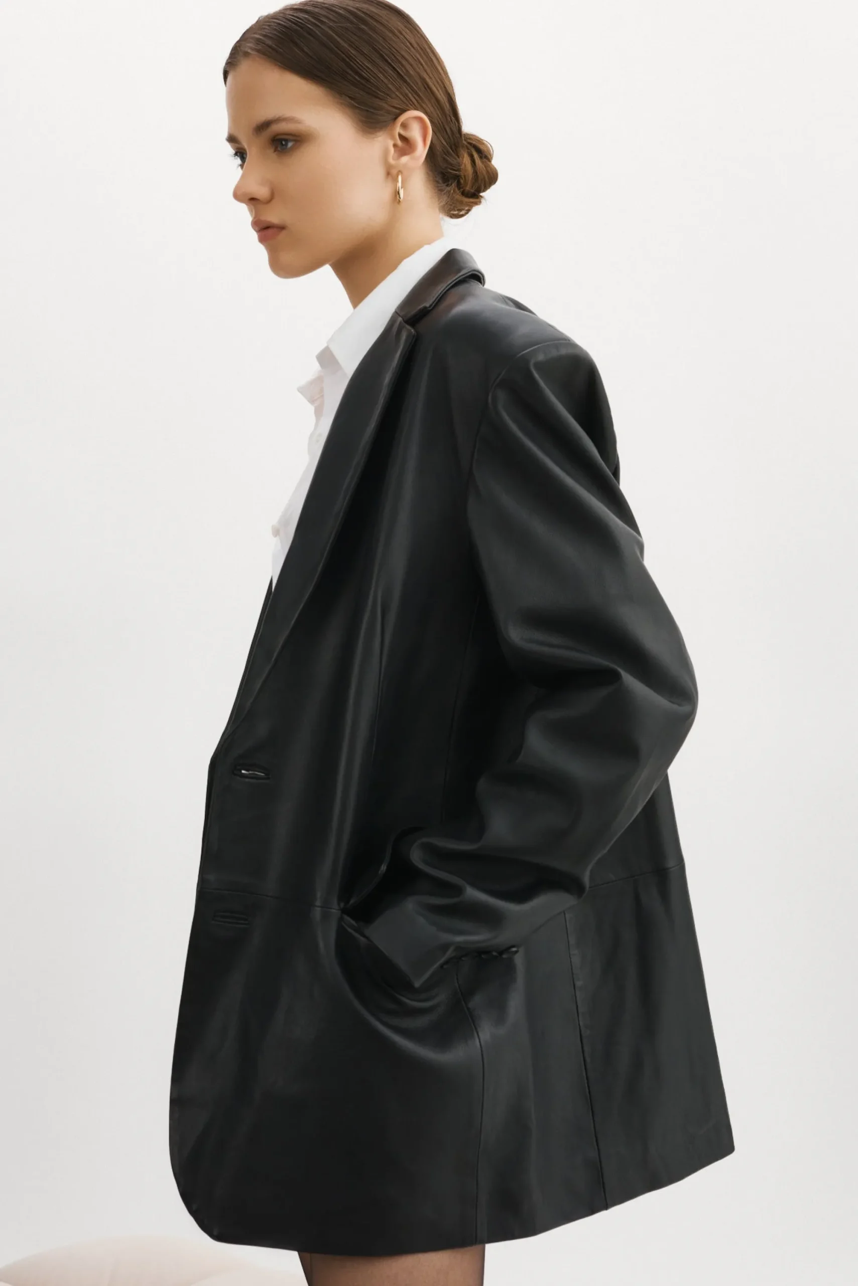 Hot LAMARQUE FELINA | Oversized Leather Blazer Black