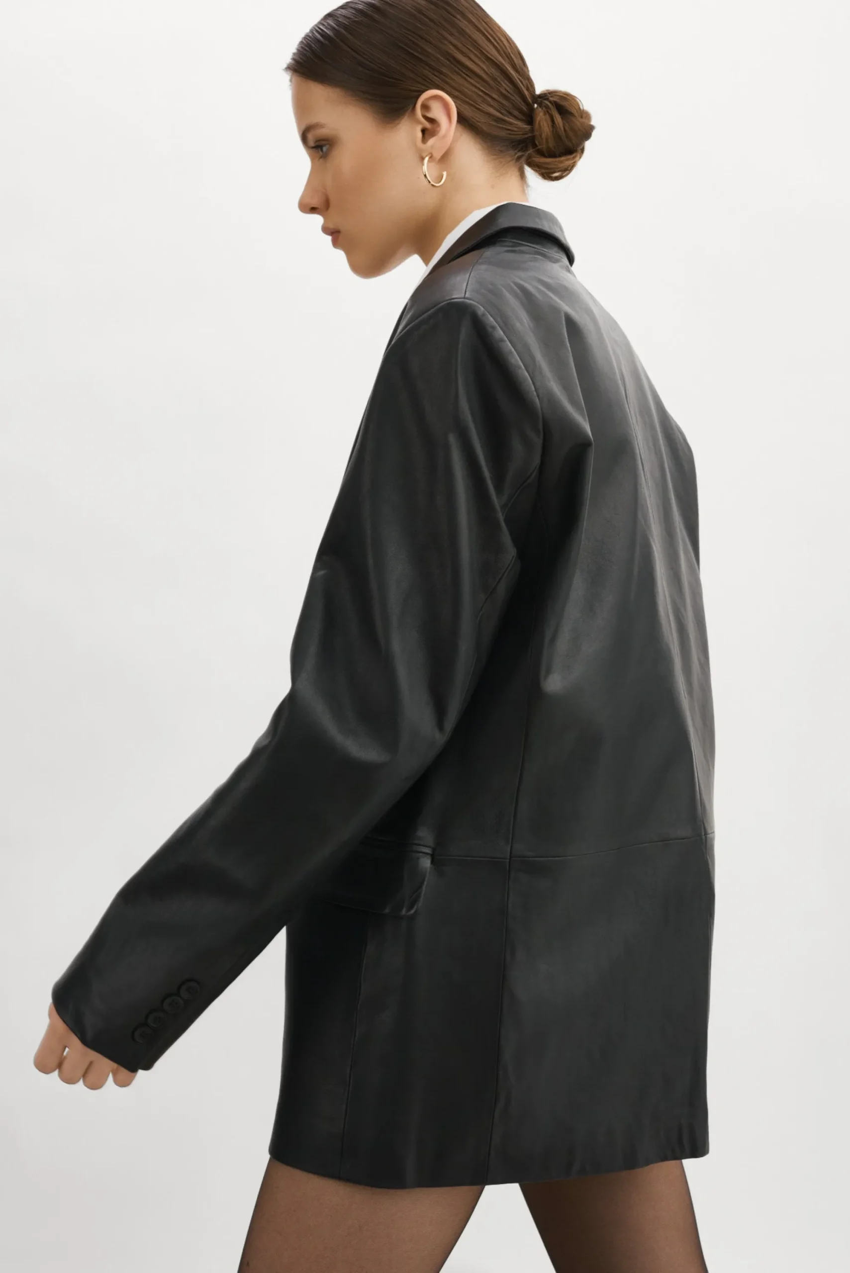 Hot LAMARQUE FELINA | Oversized Leather Blazer Black