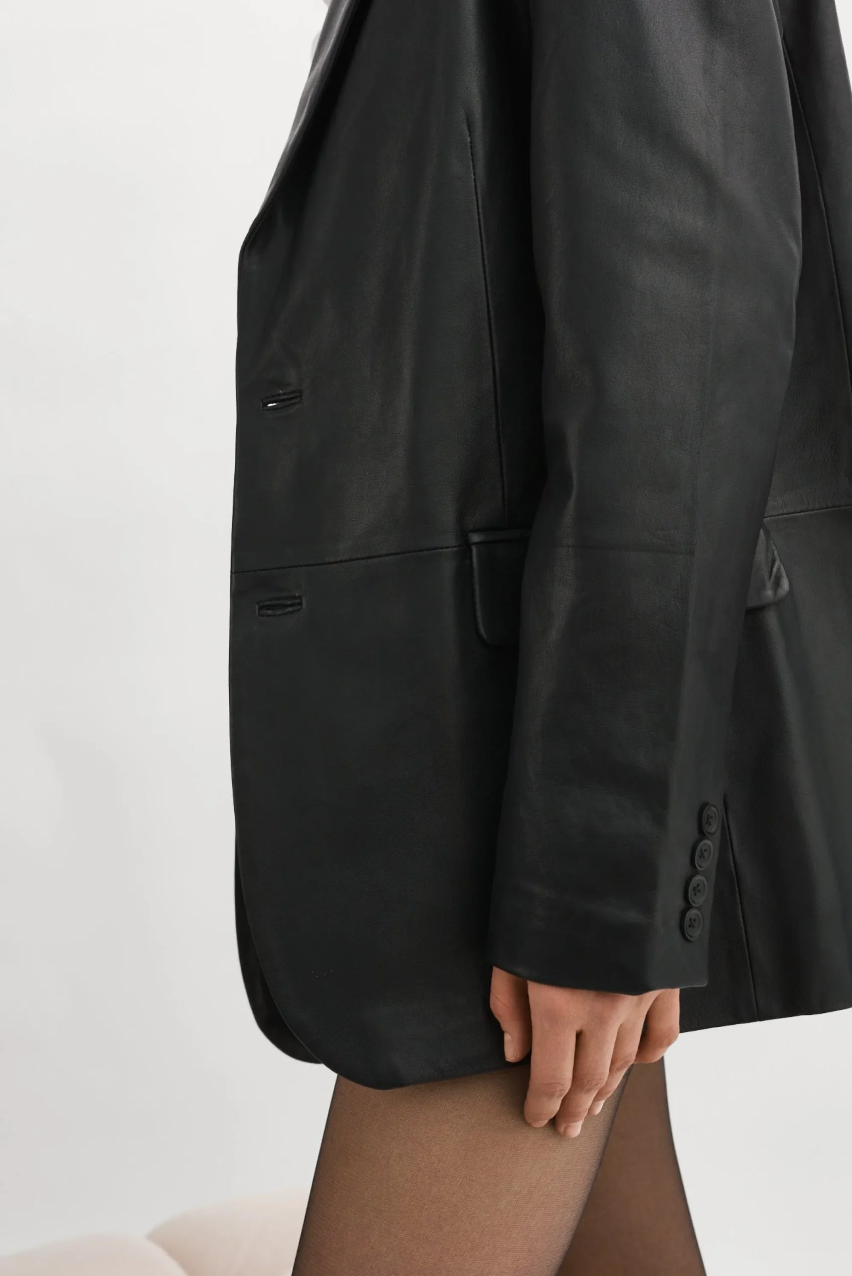 Hot LAMARQUE FELINA | Oversized Leather Blazer Black