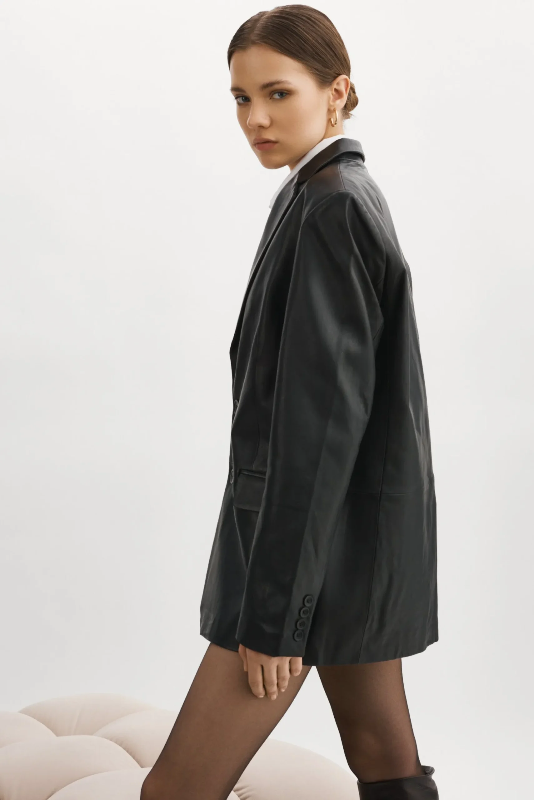 Hot LAMARQUE FELINA | Oversized Leather Blazer Black