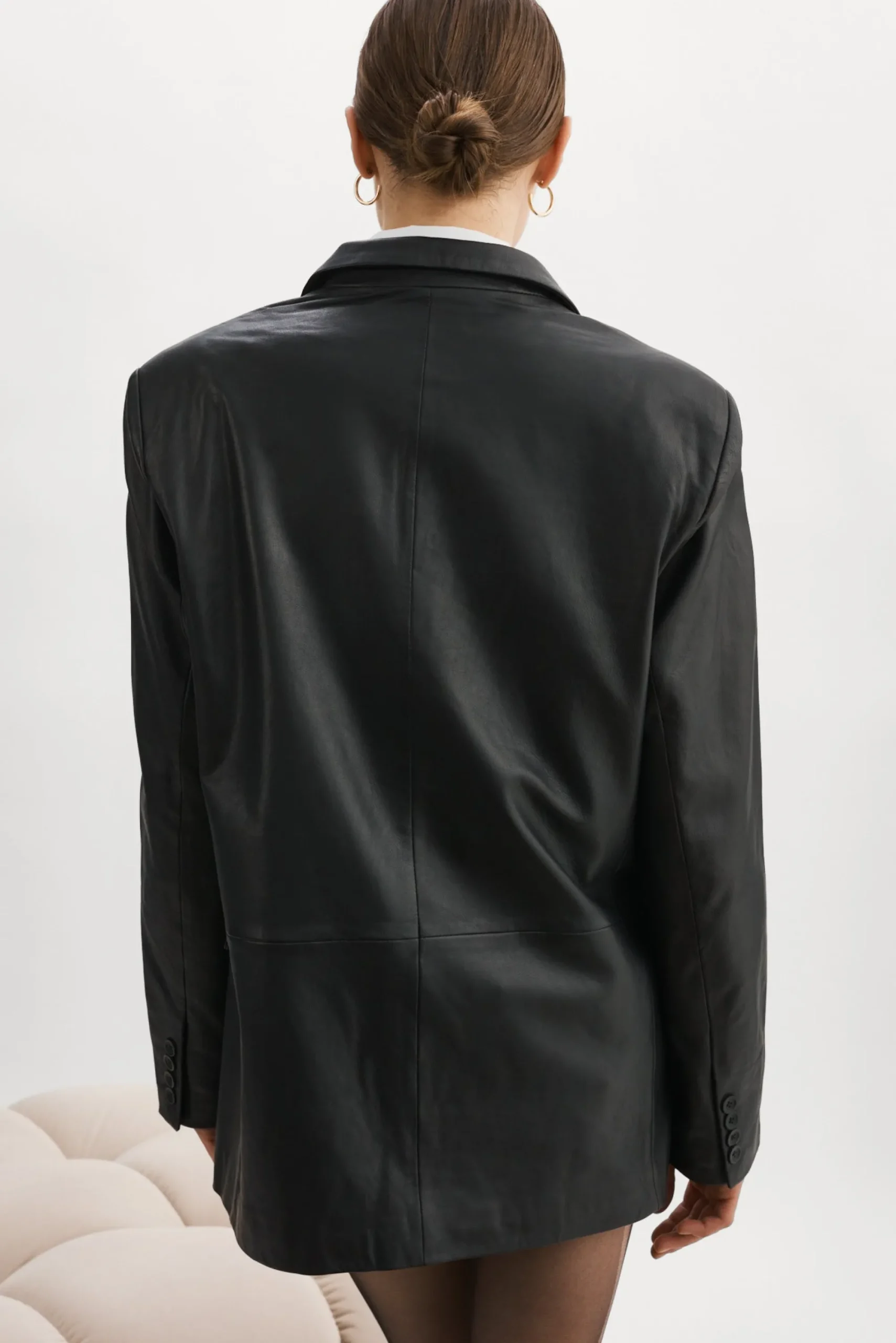 Hot LAMARQUE FELINA | Oversized Leather Blazer Black