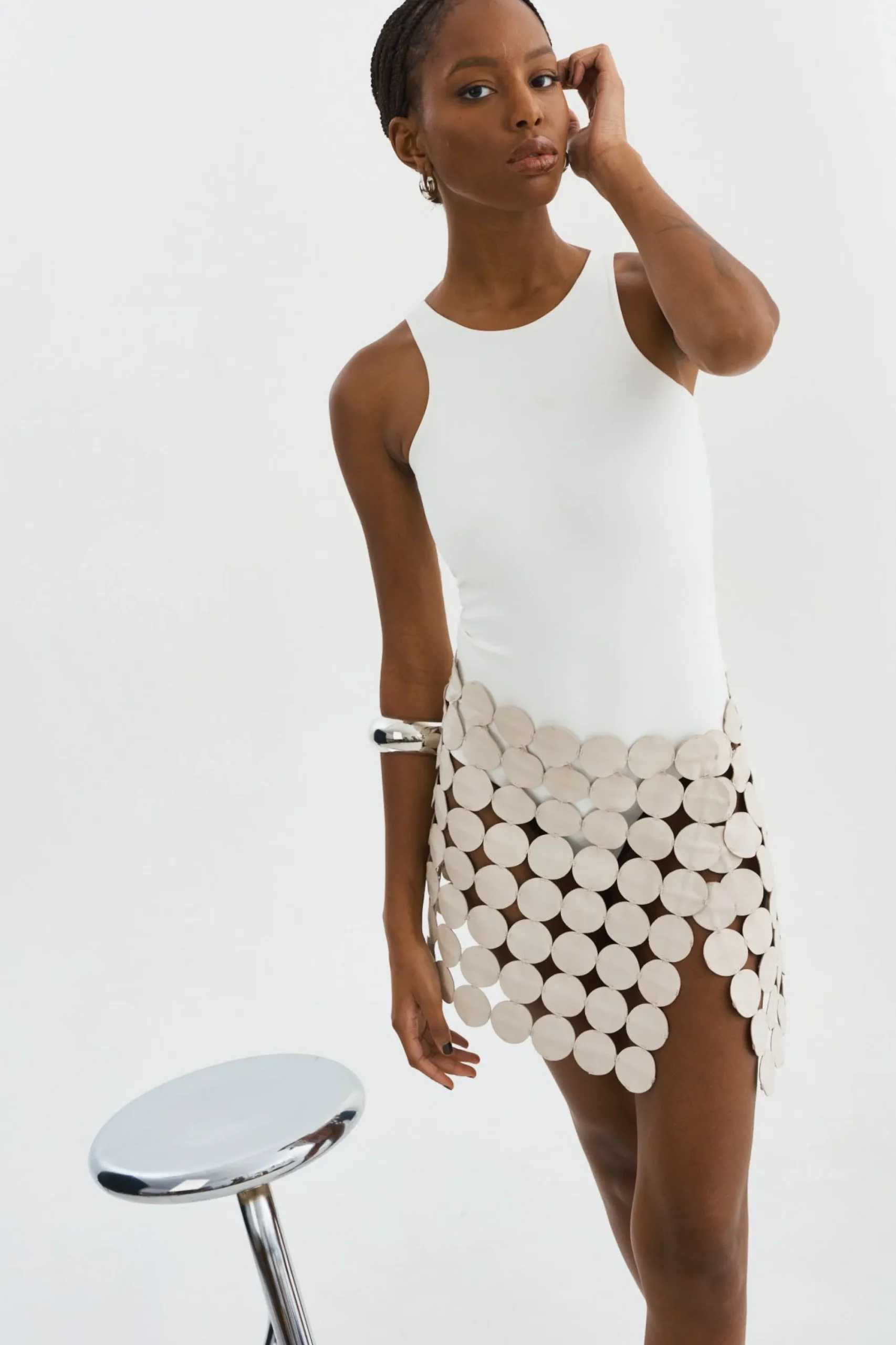 Best Sale LAMARQUE FENNA | Multi Circle Mini Skirt Bone