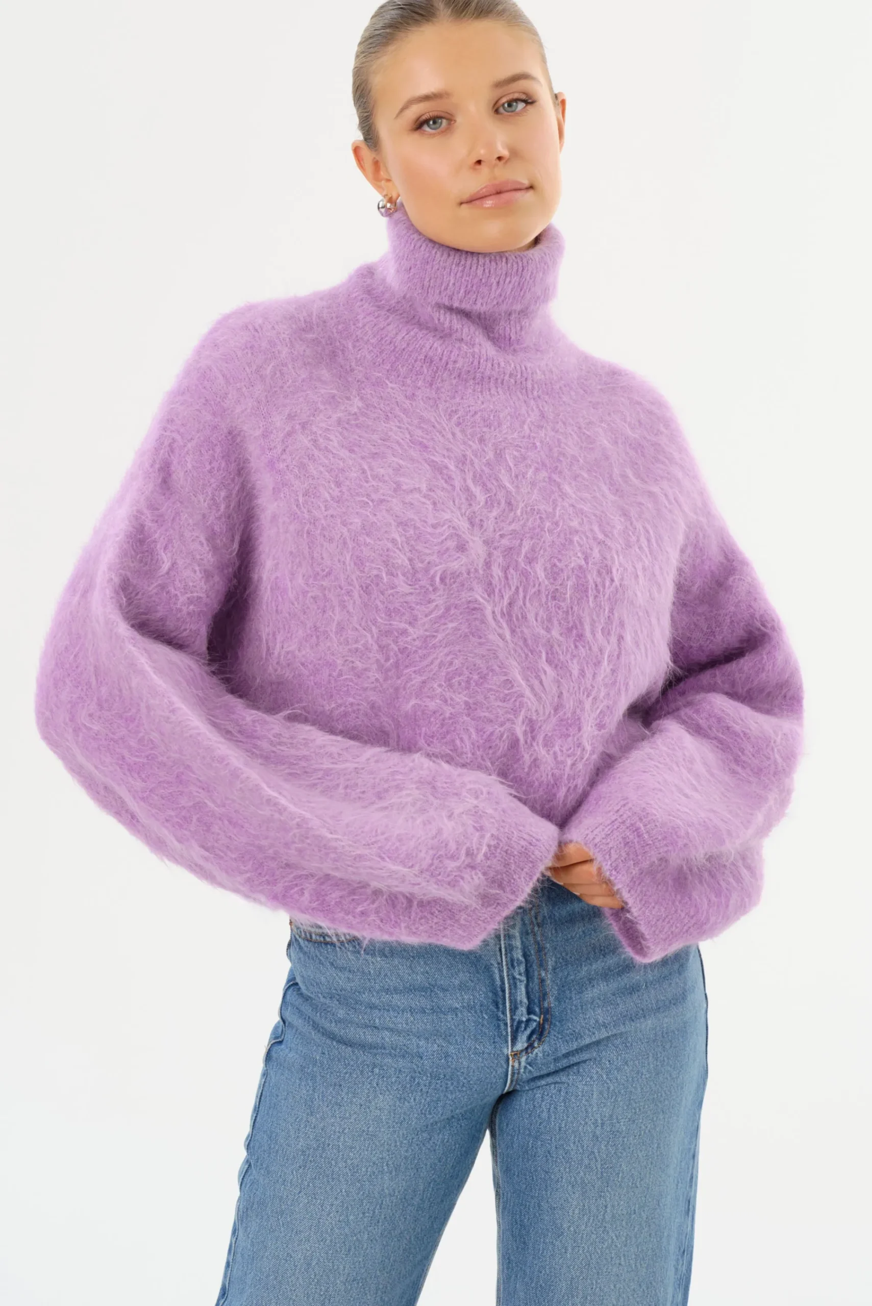 Hot LAMARQUE GARCELLE | Wool Turtleneck Sweater Lavender Mauve
