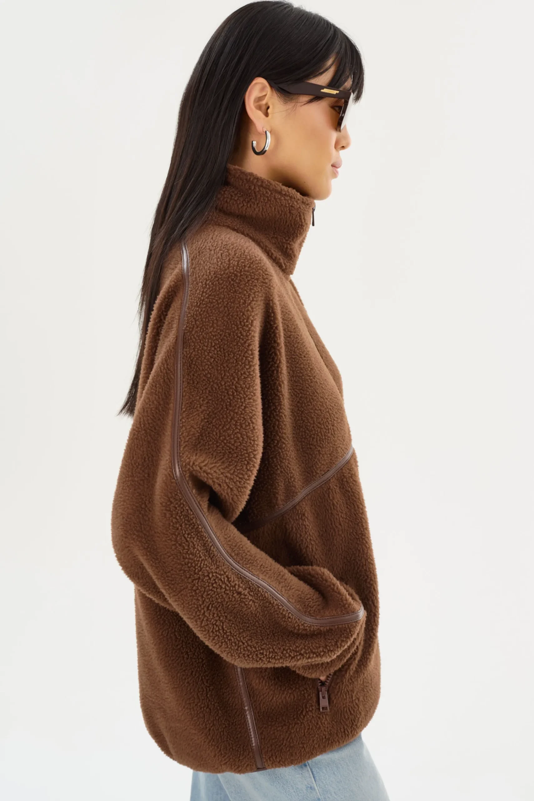 New LAMARQUE HELSA | Polar Fleece Pullover Chestnut
