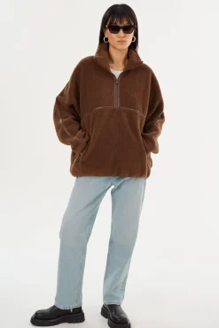 New LAMARQUE HELSA | Polar Fleece Pullover Chestnut