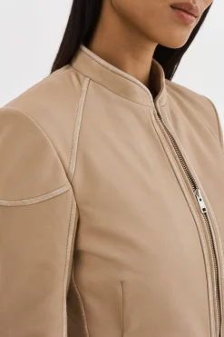 Cheap LAMARQUE HIRA | Fitted Leather Jacket Distressed Wheat