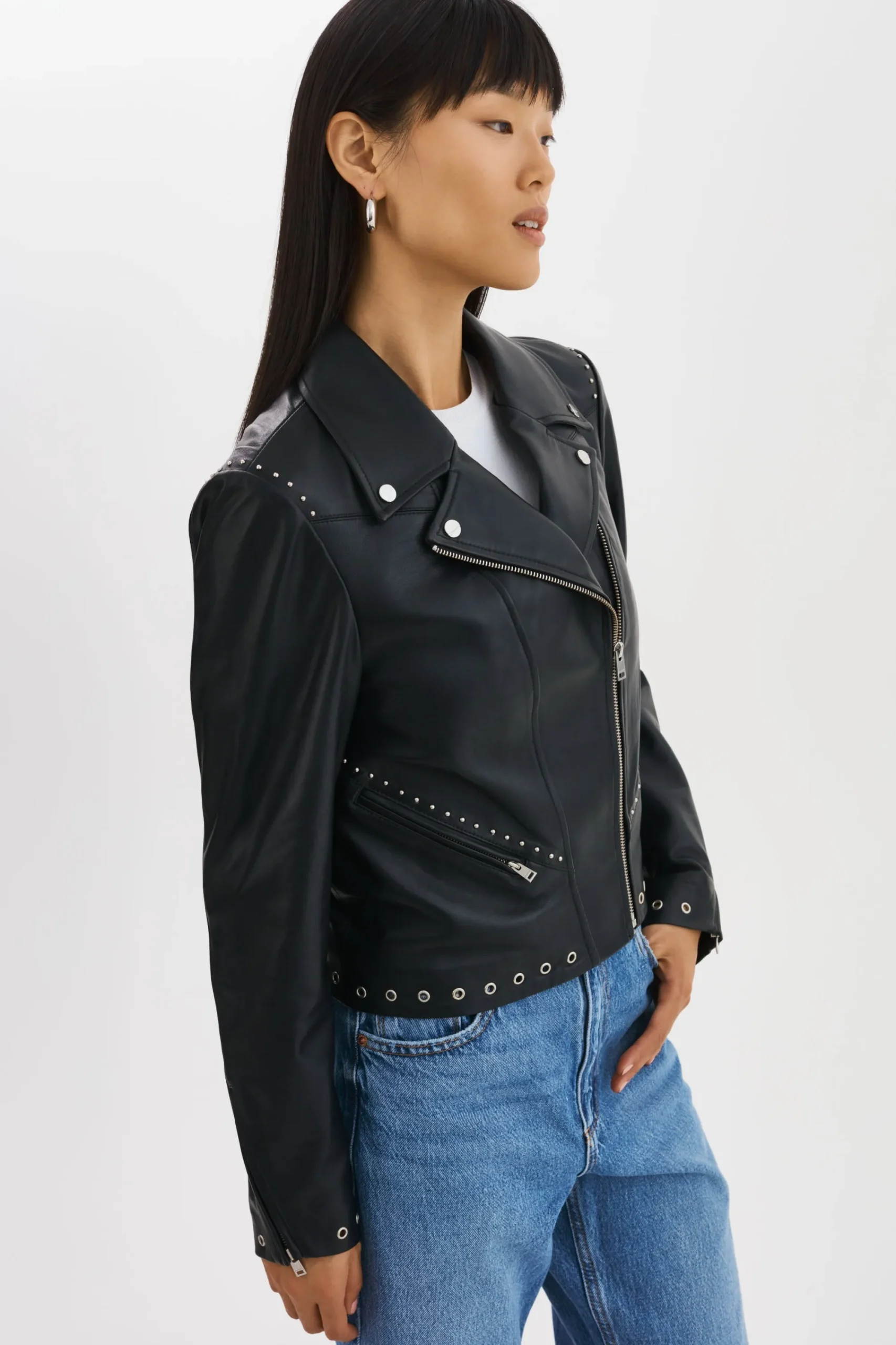 Fashion LAMARQUE IDETTA | Leather Biker Jacket Black