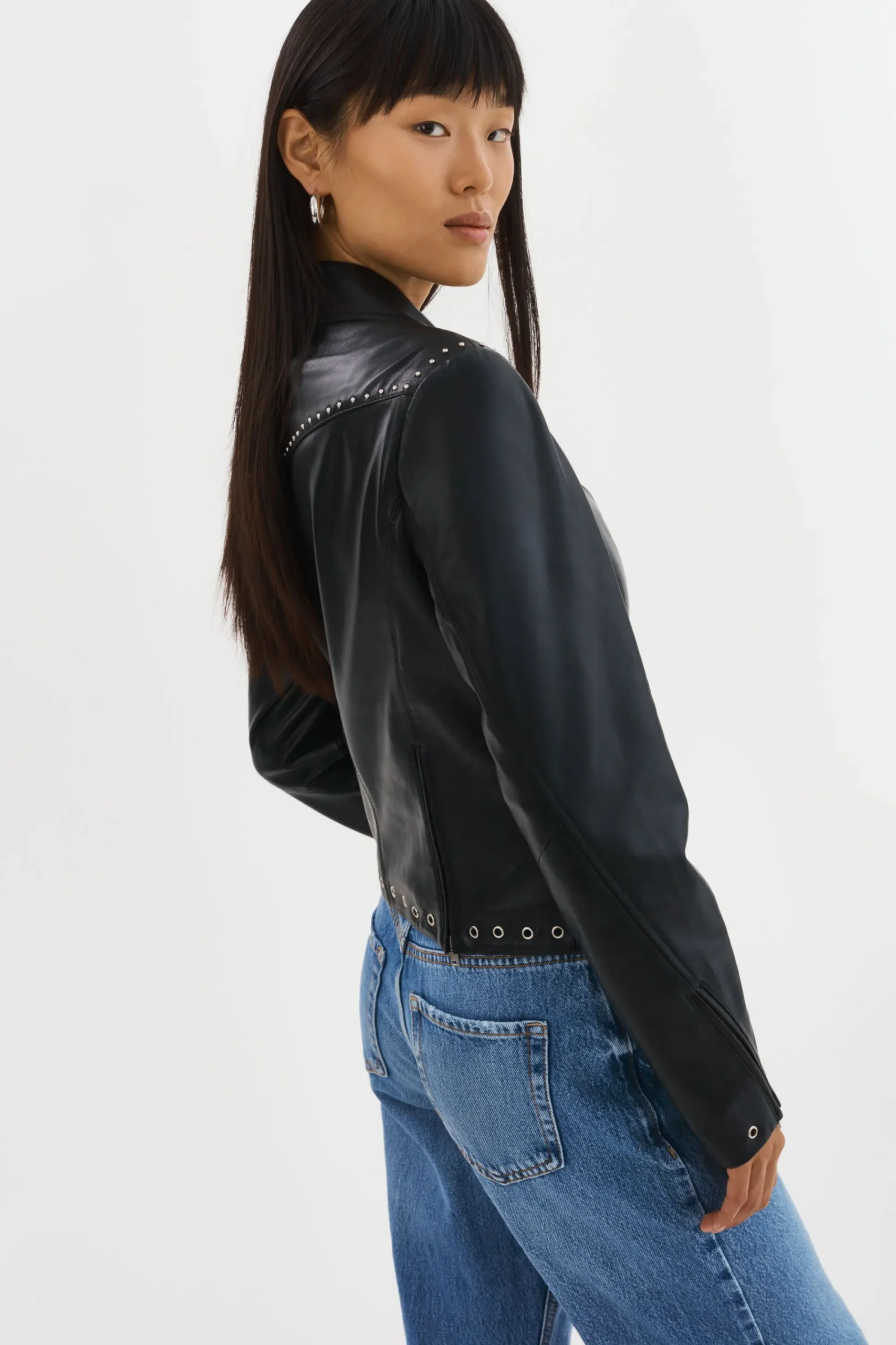 Fashion LAMARQUE IDETTA | Leather Biker Jacket Black