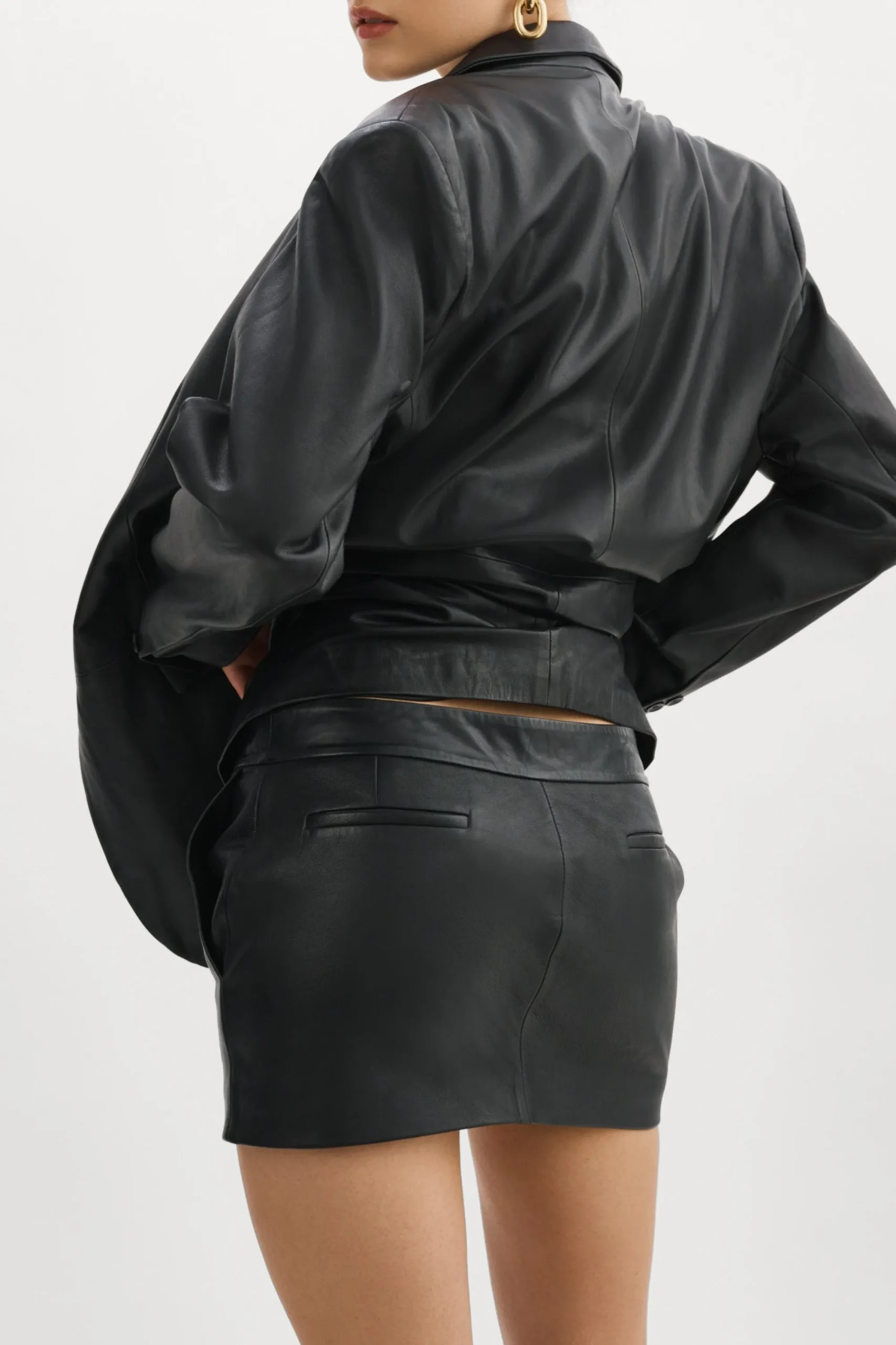 Online LAMARQUE INAYA | Leather Micro Mini Skirt Black