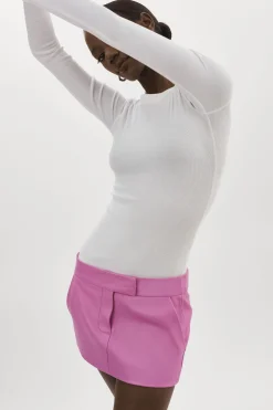 Sale LAMARQUE INAYA | Leather Micro Mini Skirt BODACIOUS PINK