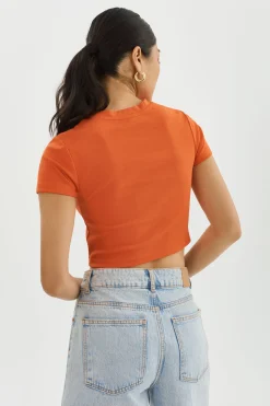 Online LAMARQUE INGA | Cropped T-Shirt Spicy Orange