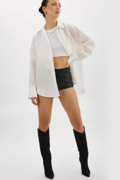 Hot LAMARQUE JADA | Oversized Linen Shirt White