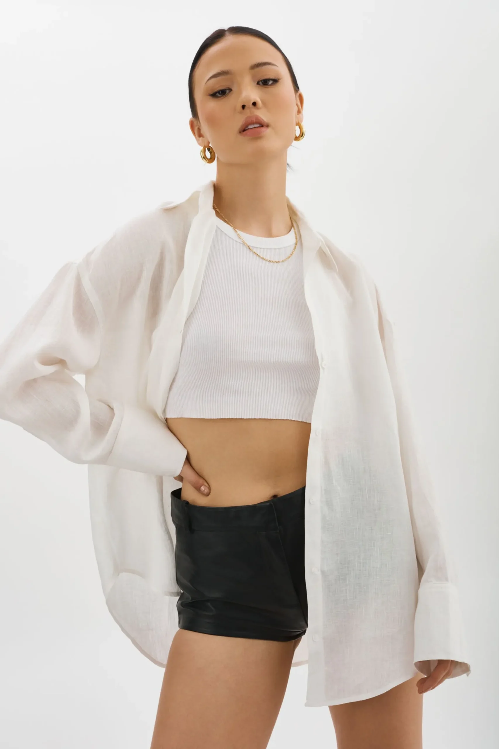 Hot LAMARQUE JADA | Oversized Linen Shirt White