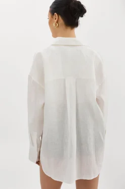 Hot LAMARQUE JADA | Oversized Linen Shirt White