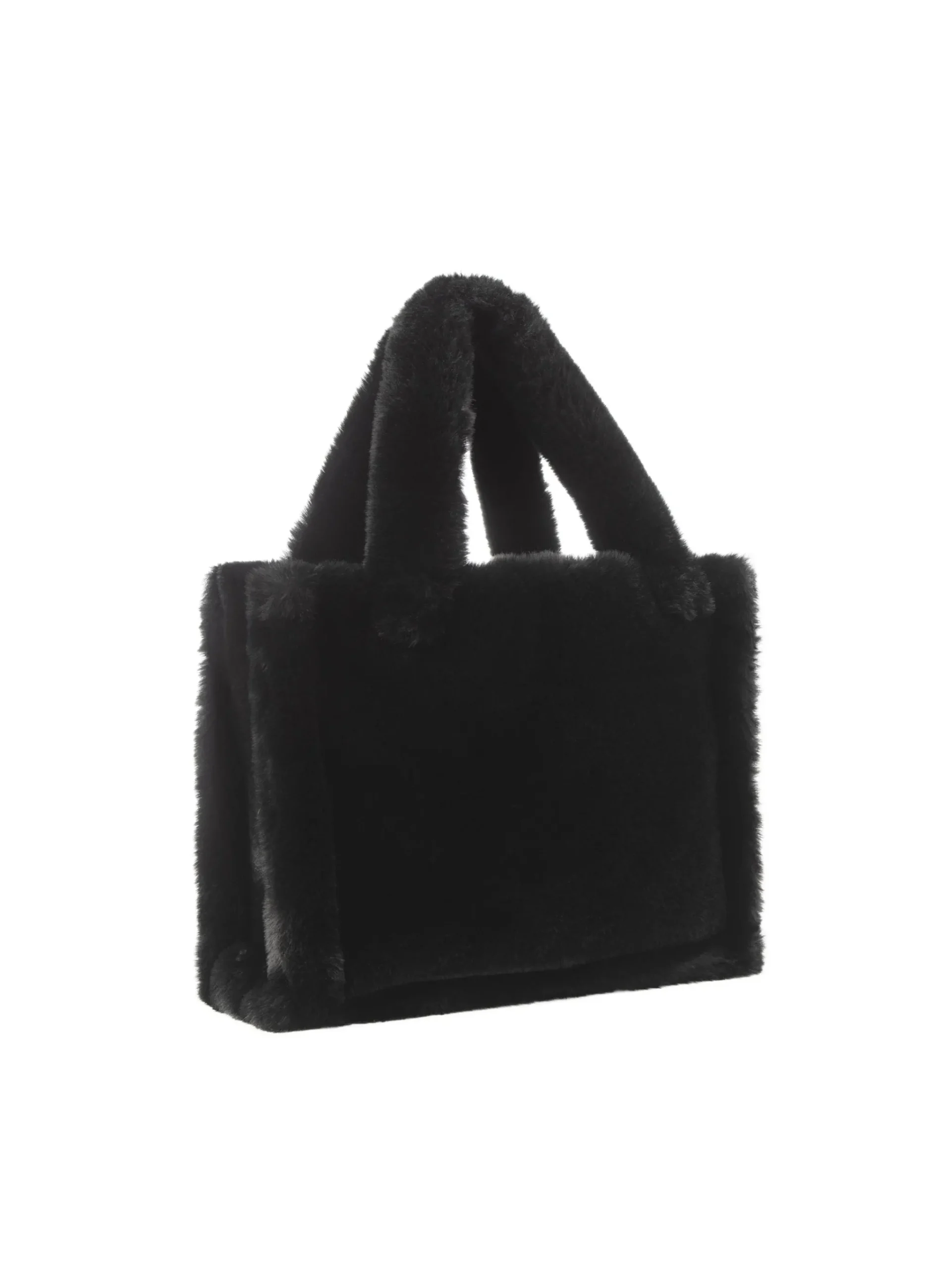 Cheap LAMARQUE JADE Faux Fur Tote Bag Black
