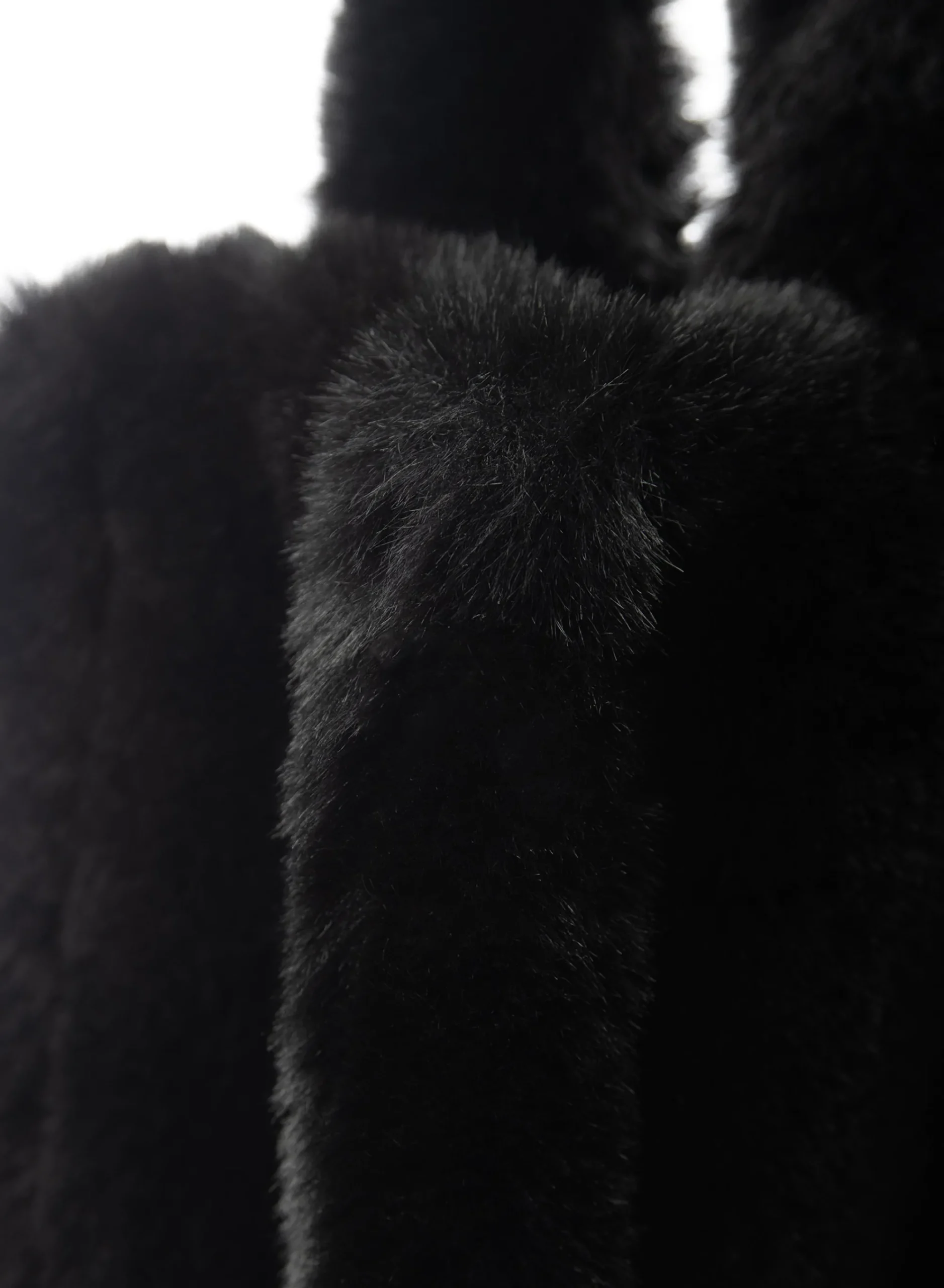 Cheap LAMARQUE JADE Faux Fur Tote Bag Black