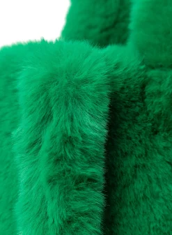Fashion LAMARQUE JADE Faux Fur Tote Bag VIBRANT GREEN