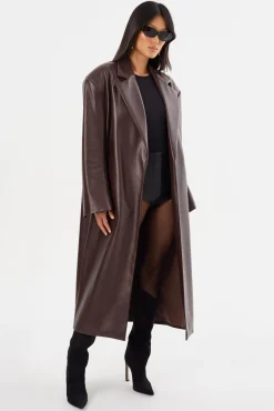 Store LAMARQUE JANELLE | Recycled Leather Coat Mahogany