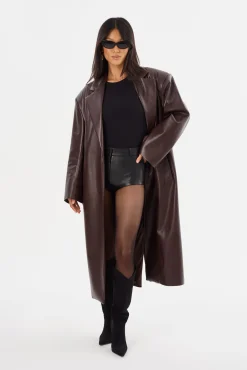 Store LAMARQUE JANELLE | Recycled Leather Coat Mahogany