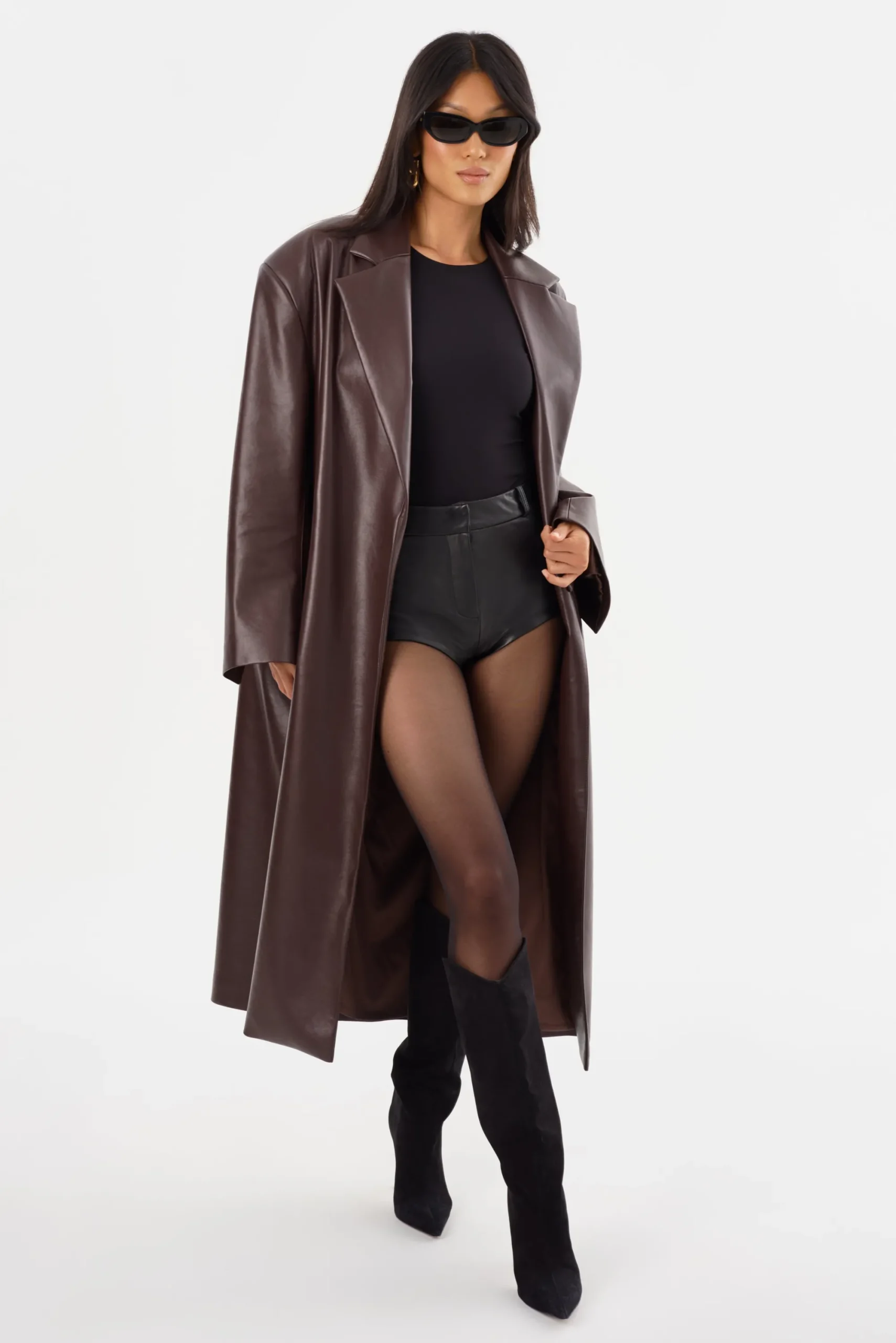 Store LAMARQUE JANELLE | Recycled Leather Coat Mahogany