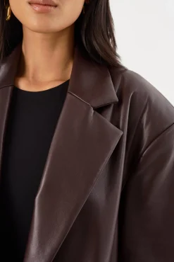Store LAMARQUE JANELLE | Recycled Leather Coat Mahogany