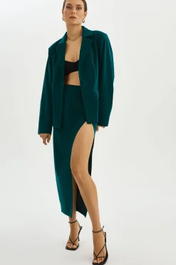 Clearance LAMARQUE JAY | Faux Leather Skirt Dark Jade