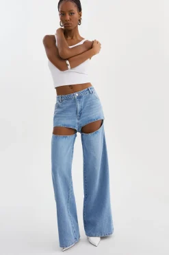 Shop LAMARQUE JAYLENE | Denim Cut-Out Jeans Light Blue Wash