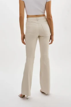 New LAMARQUE KAIDA |Faux Leather Flare Pants IVORY