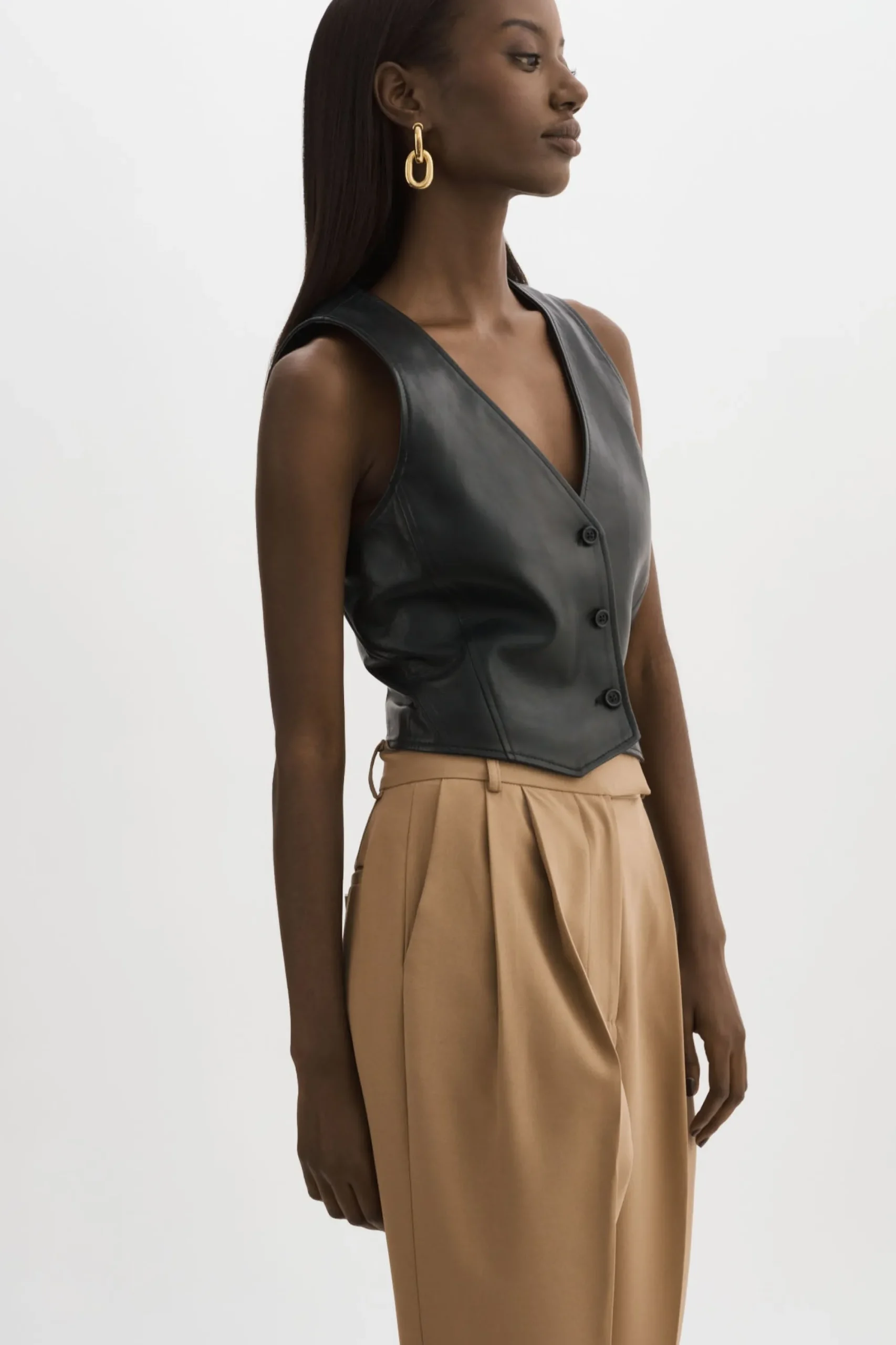 Cheap LAMARQUE KALLIE | Leather Vest Black
